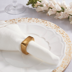 Square Hammered Napkin Ring