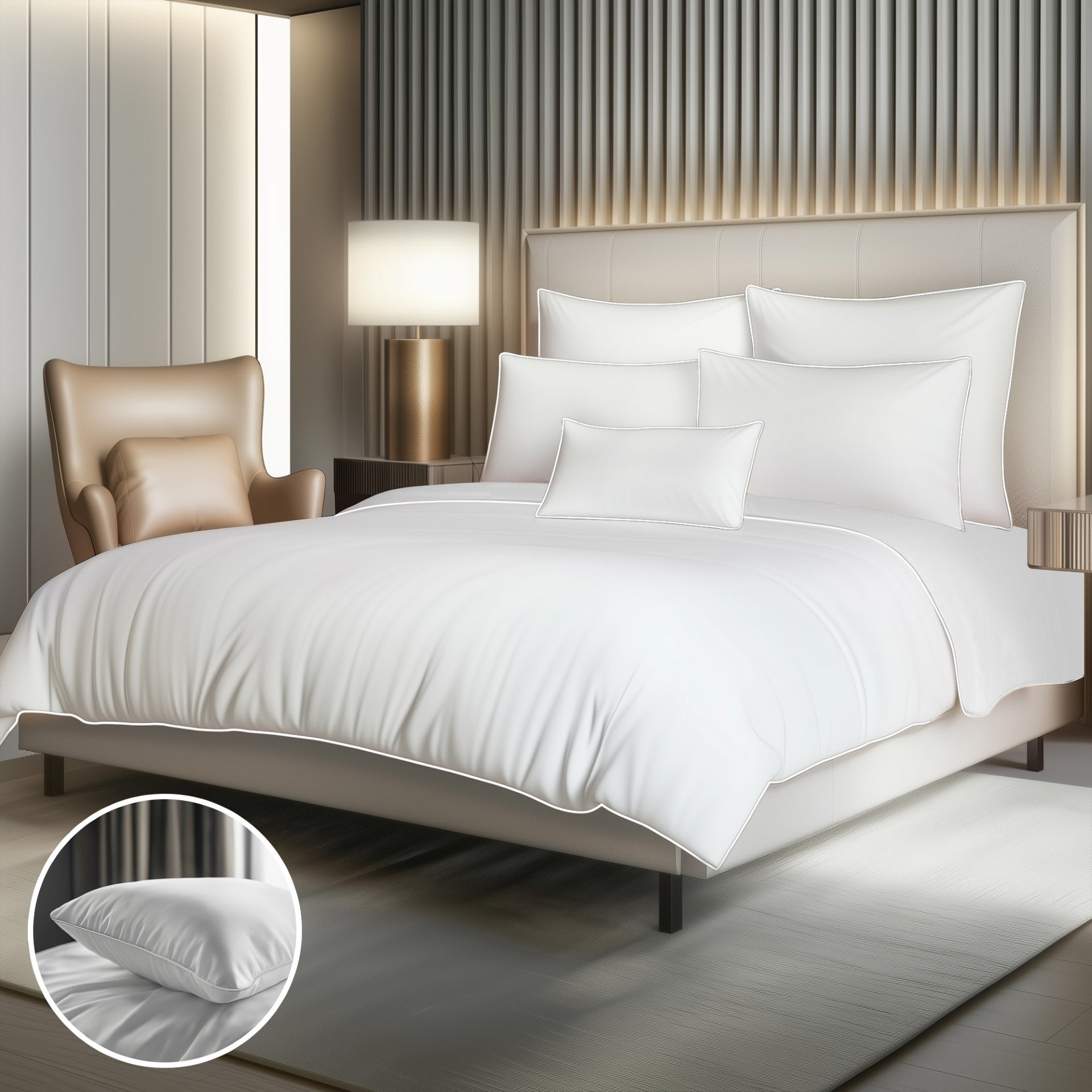 Chateau Cording - Flat Sheet Look 4 Piece Bedding Set