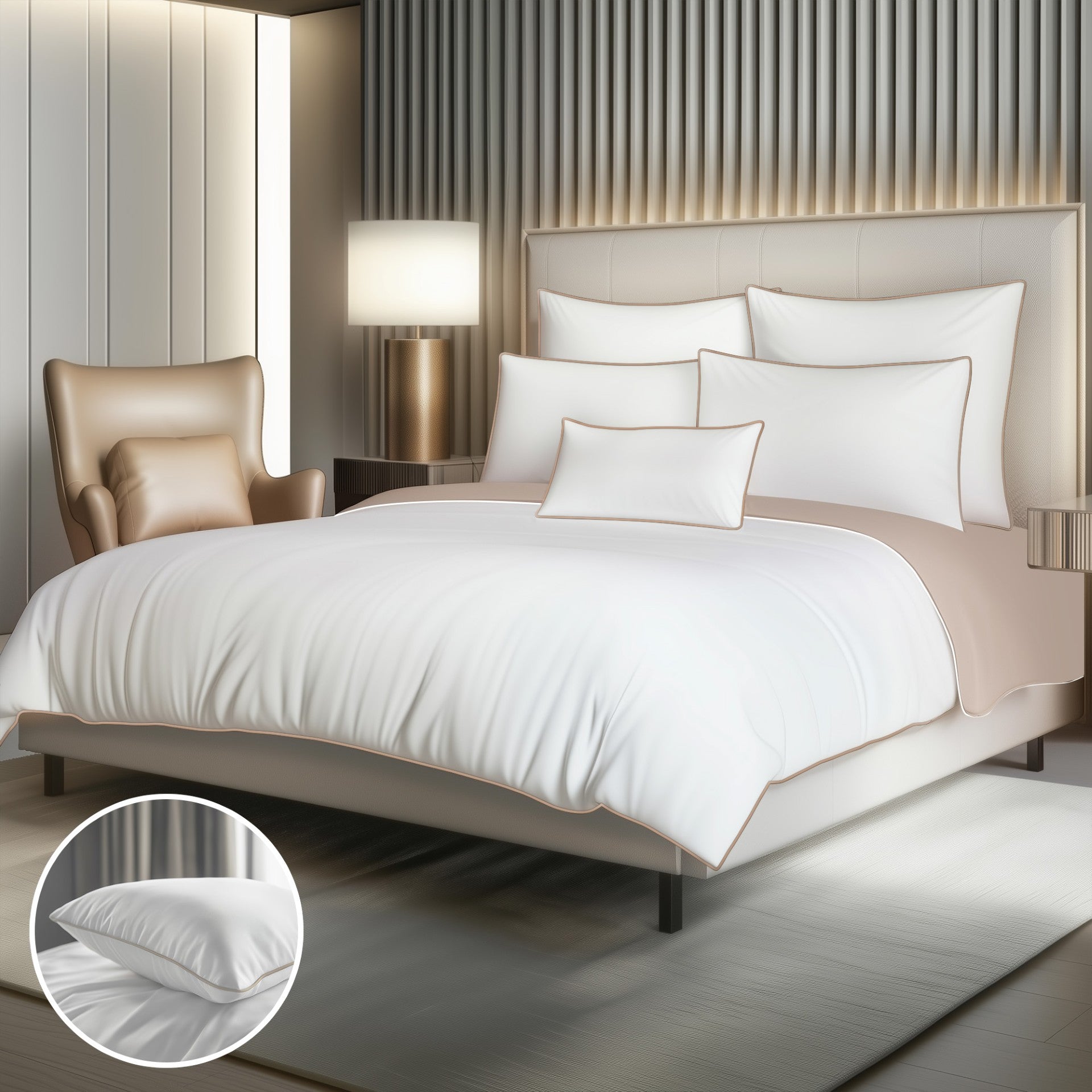 Chateau Cording - Flat Sheet Look 4 Piece Bedding Set