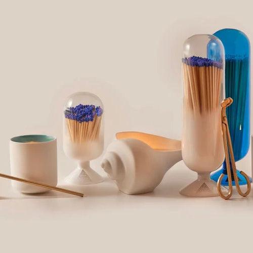 Cloud Match Cloche With Blue-Tipped Matches