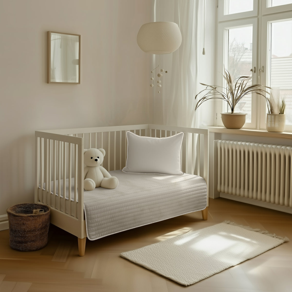 Elegant Linen Beatrice 3 Piece Crib Set