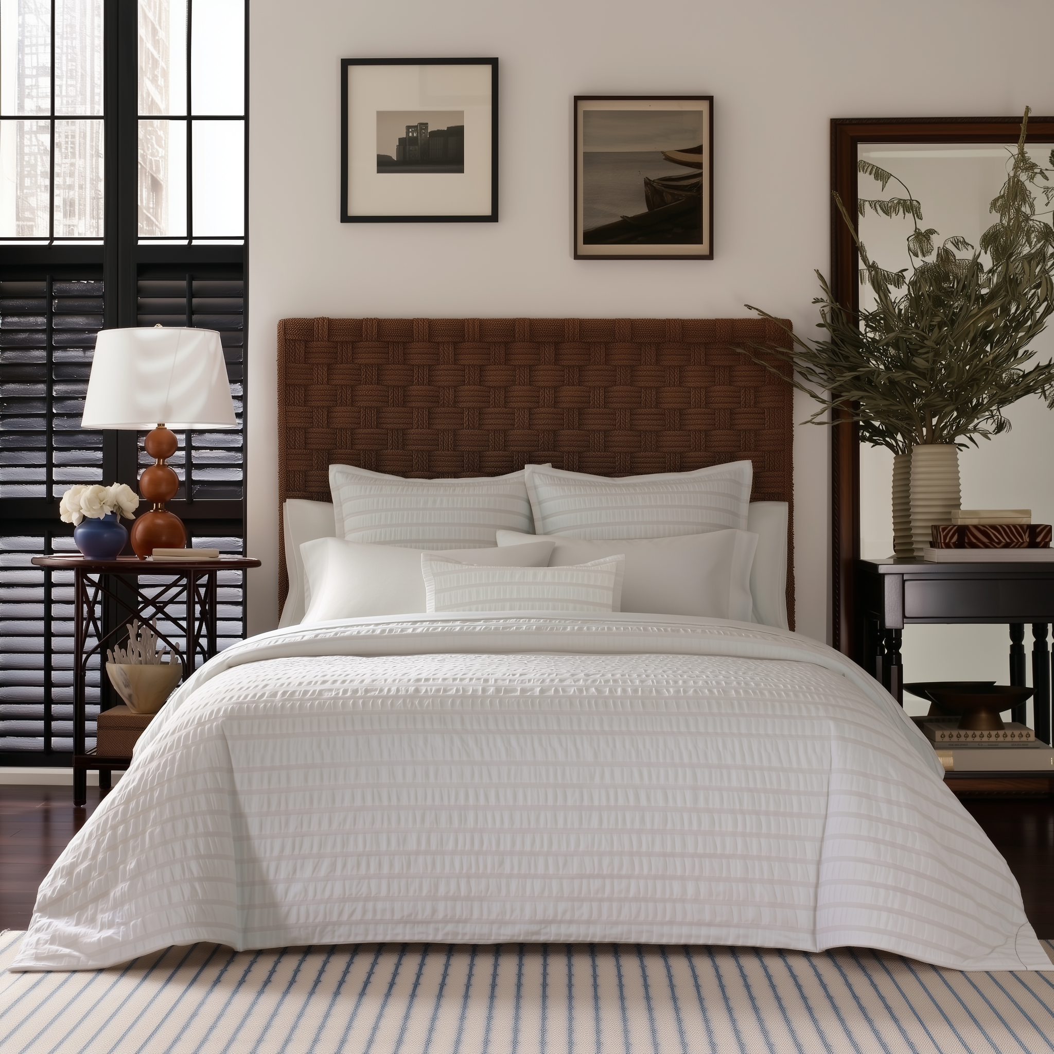 Panama Seersucker 4 Piece Bedding Set