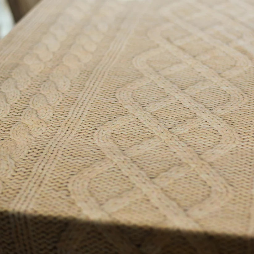 Velvet Cable Print in Cashew Tablecloth