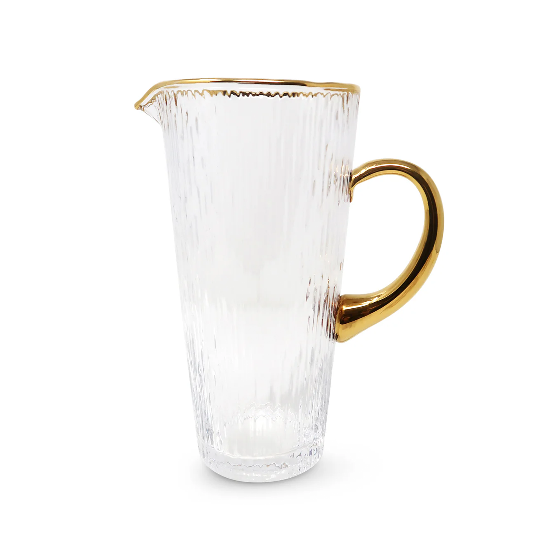 Clear Pitcher with Gold Handle and Rim
