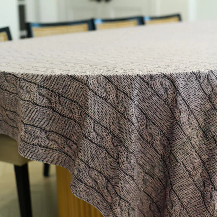 Velvet Cable Print in Mauve Tablecloth