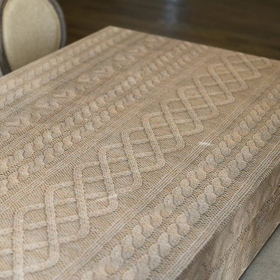 Velvet Cable Print in Cashew Tablecloth