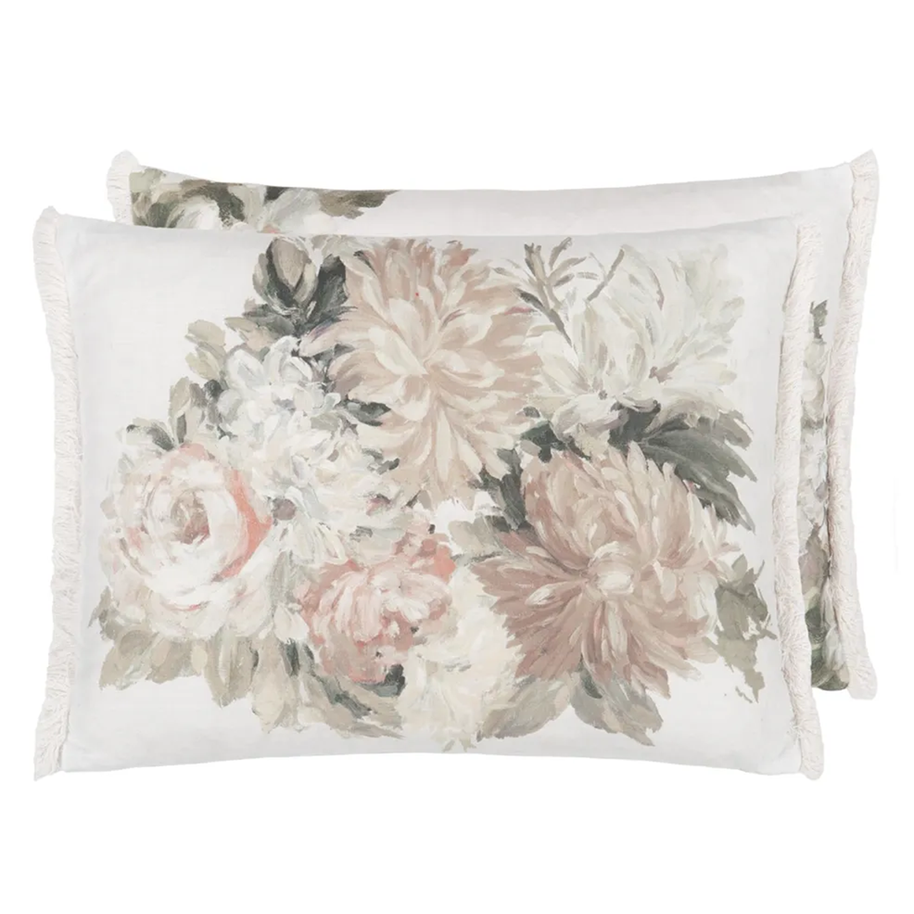 Fleurs D Artistes Sepia Cotton Cushion