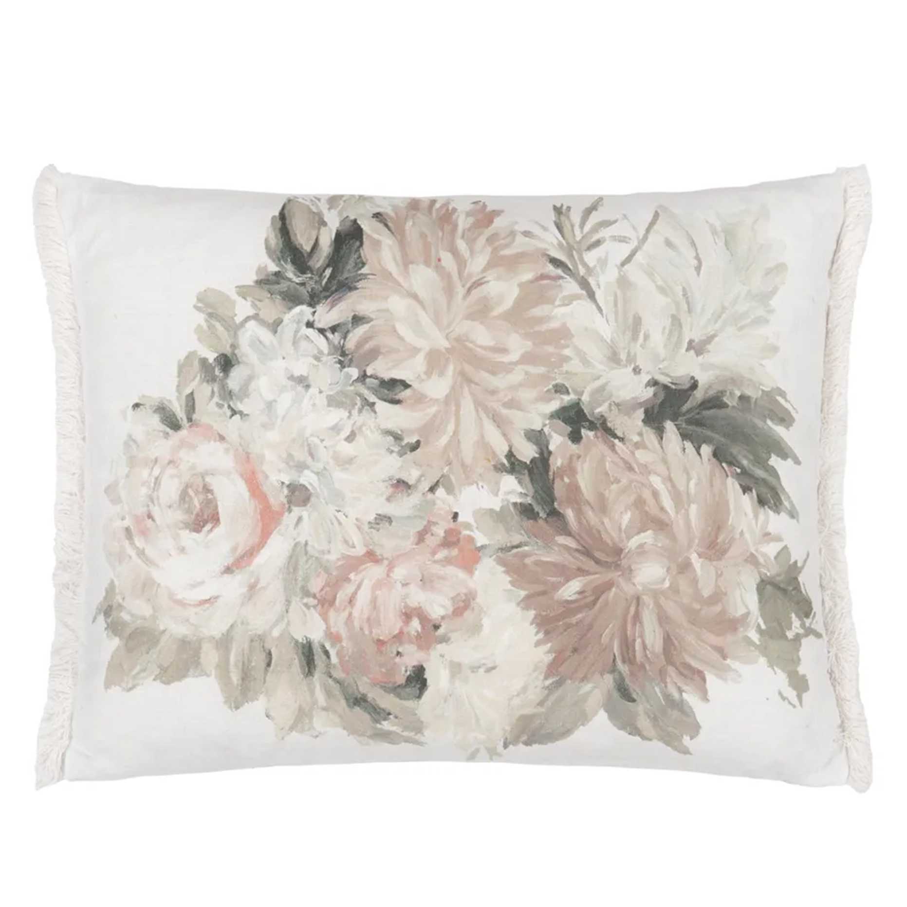 Fleurs D Artistes Sepia Cotton Cushion