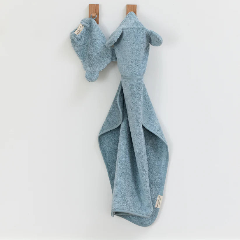 Hooded Towel + Wash Mitt Set Fog