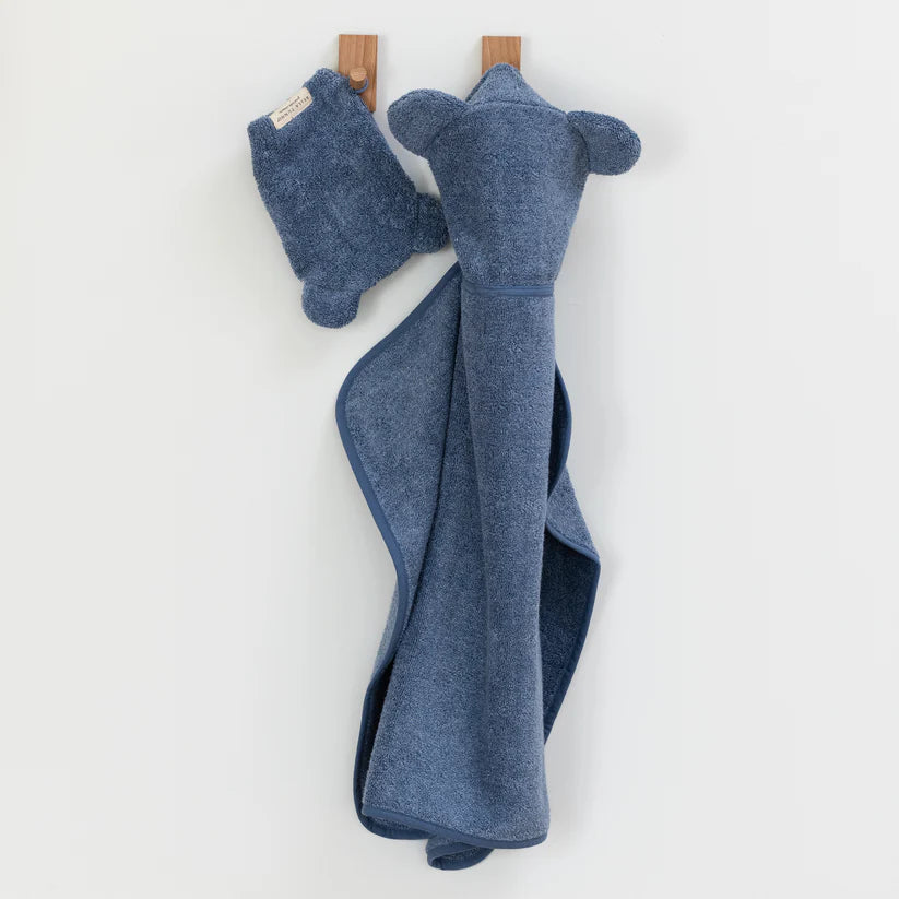 Hooded Towel + Wash Mitt Set Rain