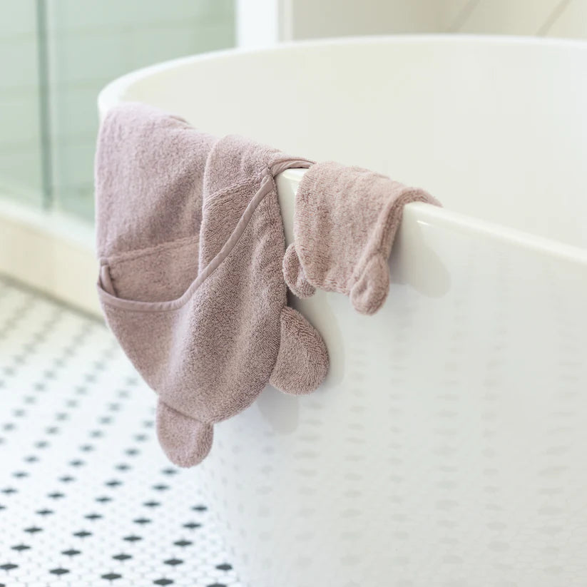 Hooded Towel + Wash Mitt Set Orchid