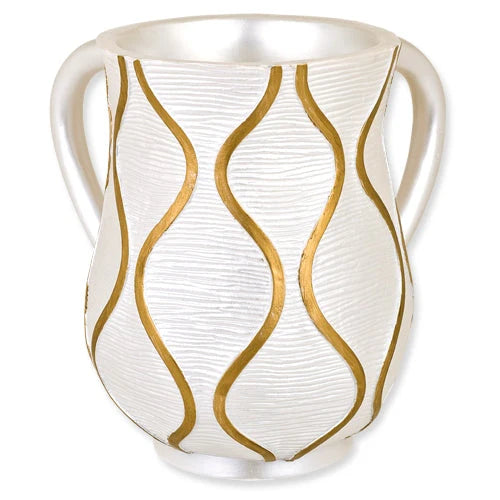 Gold White Pattern Design Wash Cup