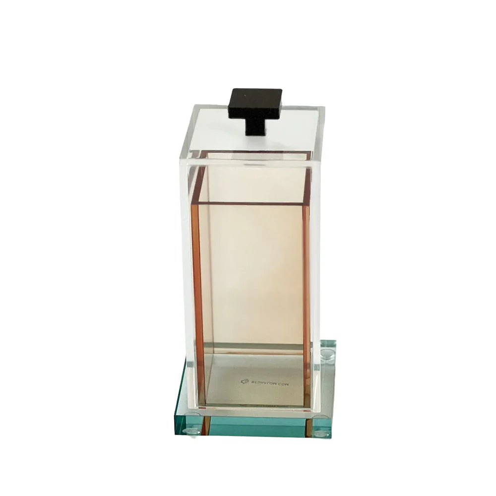 Amber, Teal & Black Lucite Matchbox