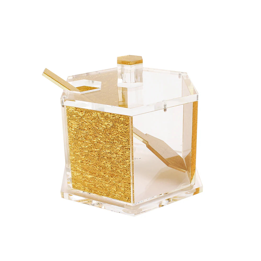 Lucite Hexagon Honey Dish