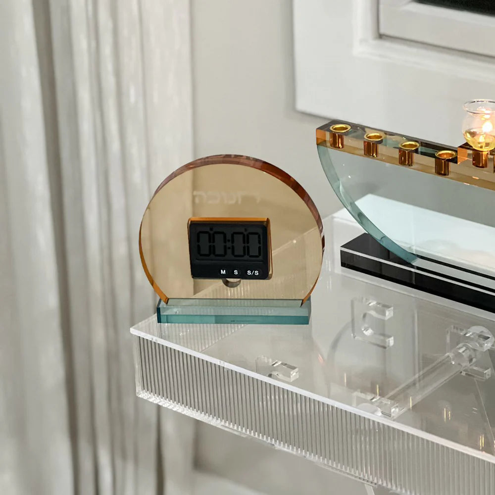 Amber & Teal Lucite Chanukah Timer
