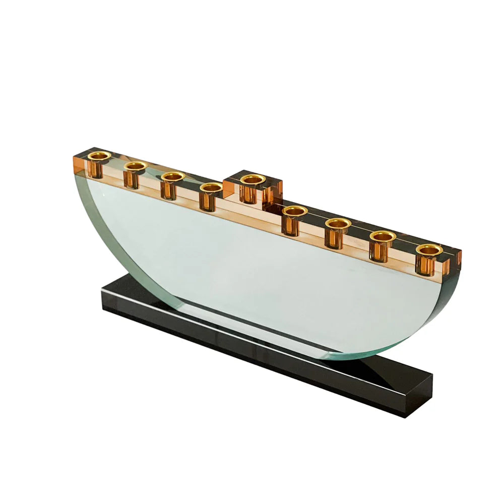 Teal & Amber Lucite Menorah