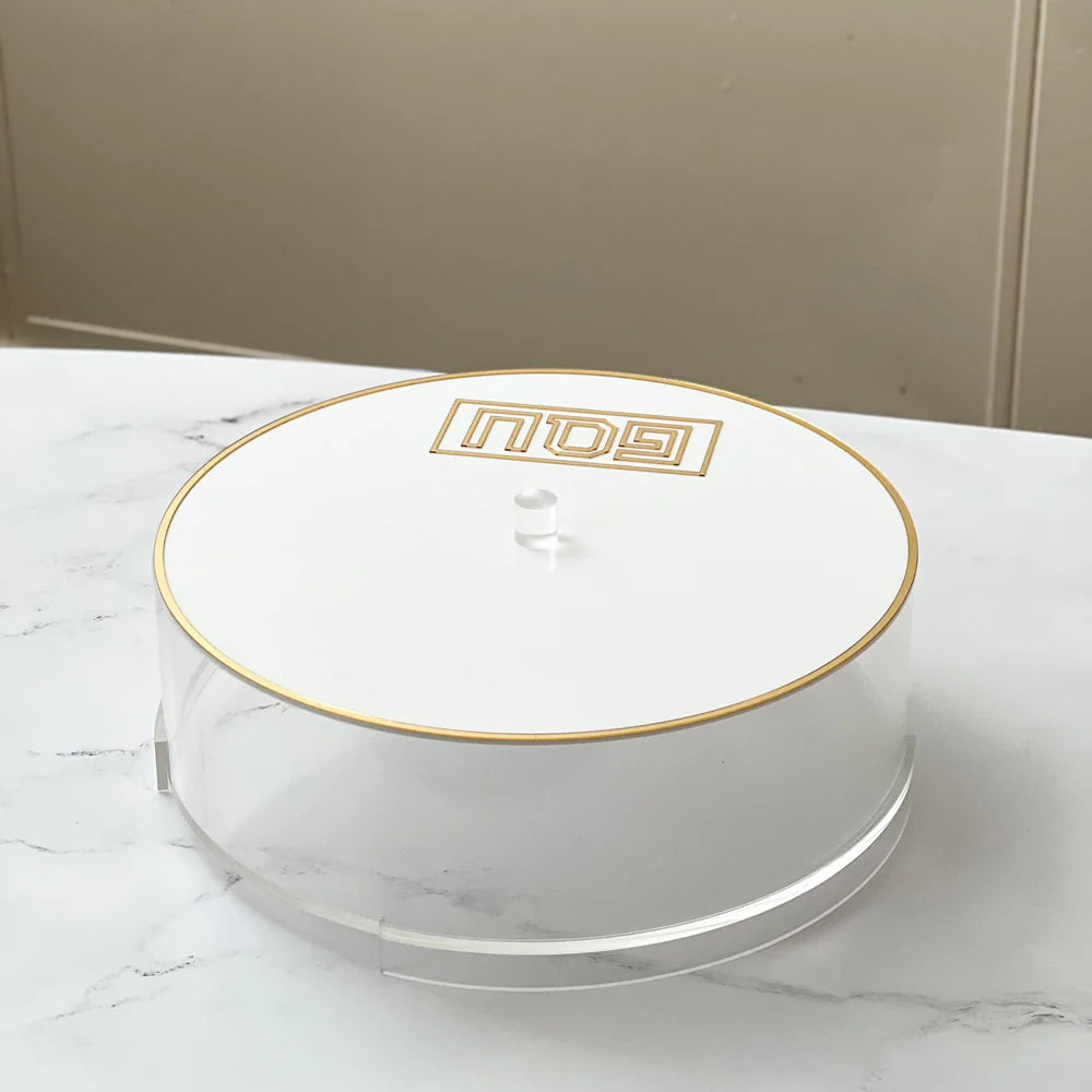 Lucite Matzah Box with Mirror Design