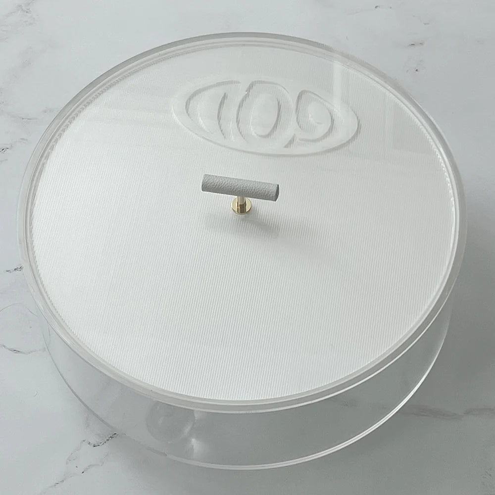 Lucite Corrugated Matzah Box with Leatherette Handle