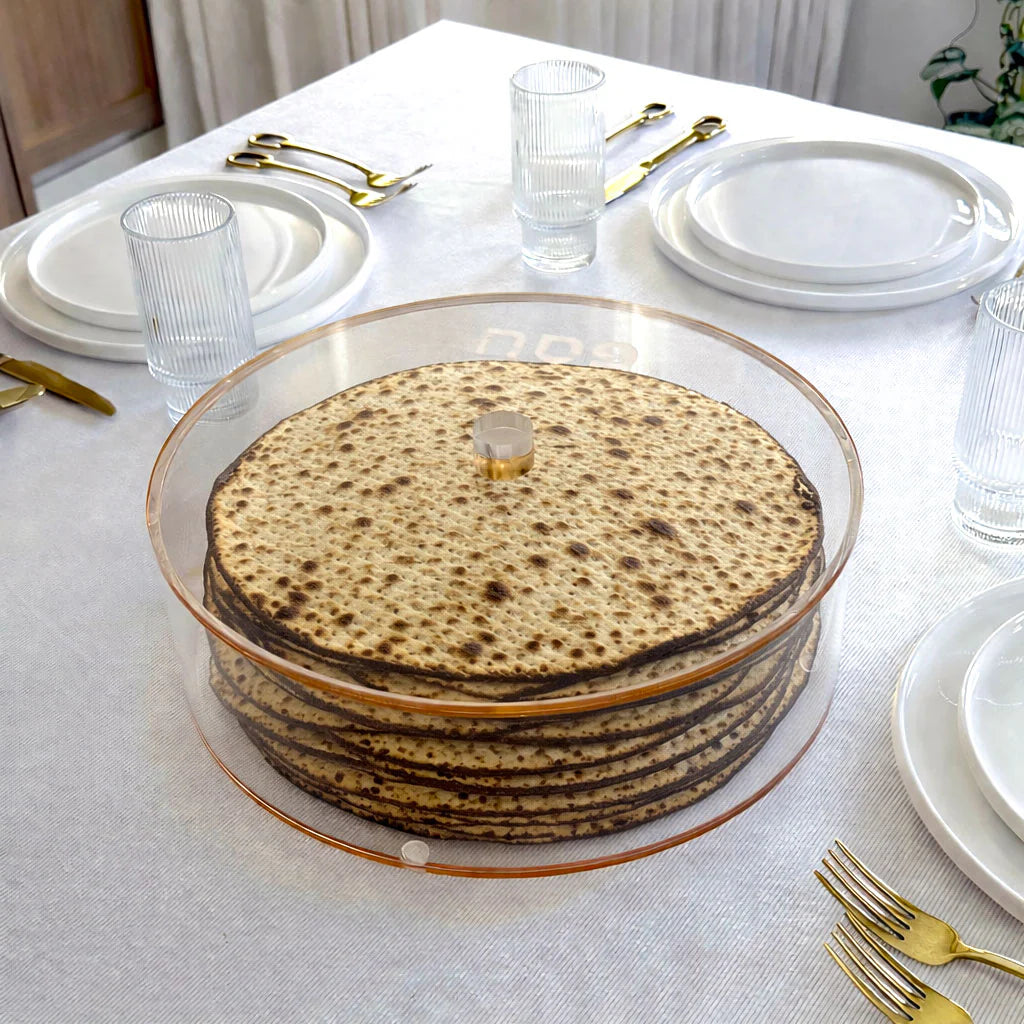 Amber Lucite Matzah Box