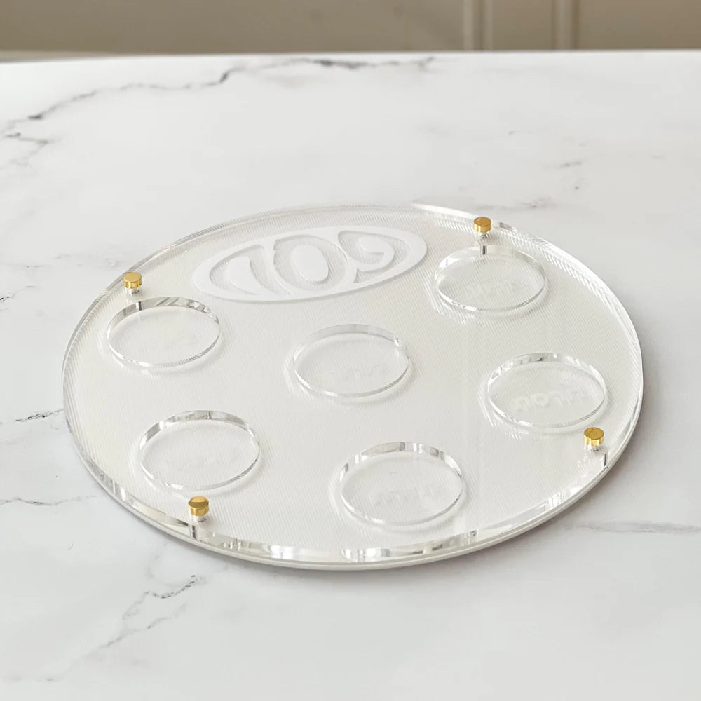 Lucite Corrugated Seder Plate