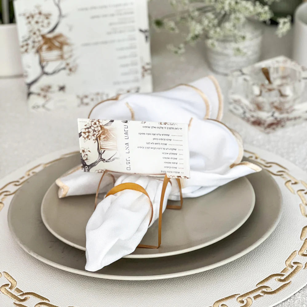 Simanim Place cards Toile design 4pk