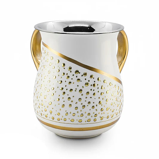 Enamel Wash Cup with Gold Designs