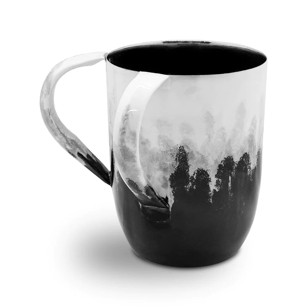 Black & White Watercolour Design Stainless Steel Wash Cup