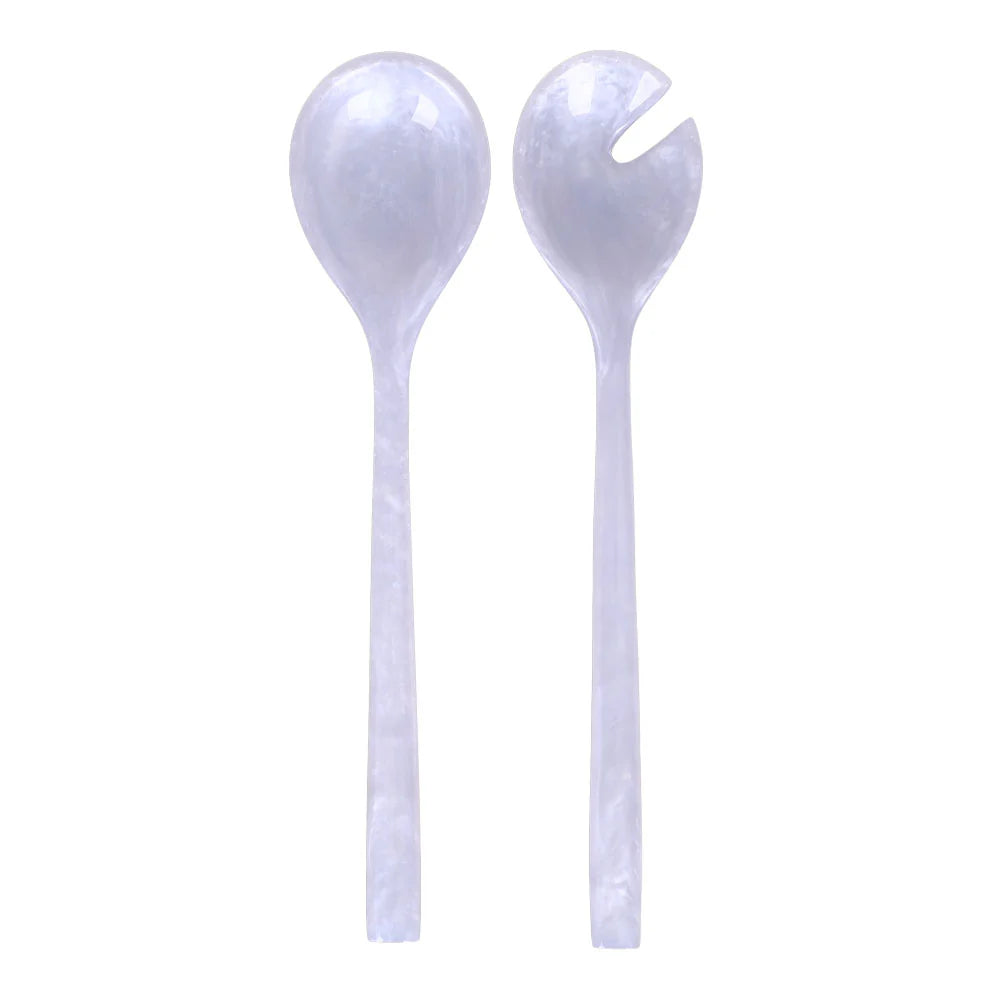 Resin White Pearl Salad Servers