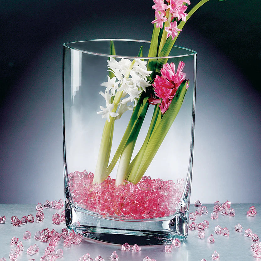 Montego Bay European Mouth Blown Crystal Pocket Shaped 11″ Vase