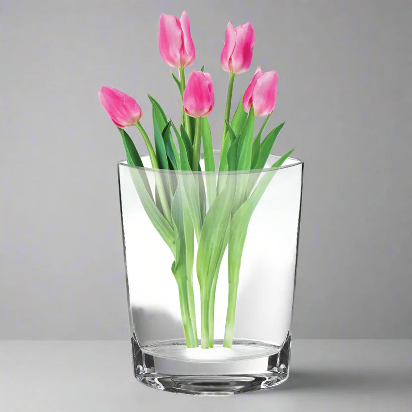 Montego Bay European Mouth Blown Crystal Pocket Shaped 11″ Vase