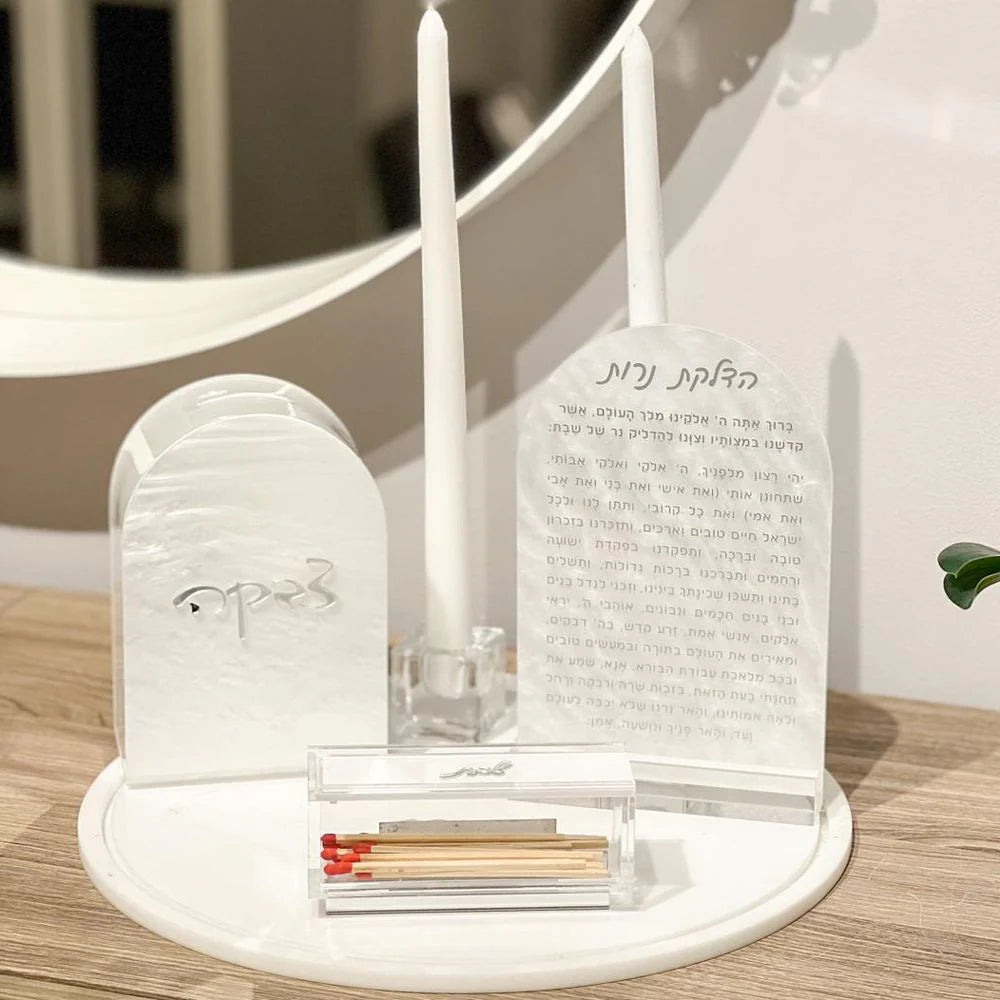 Lucite & Leatherette Matches Box with Text Design