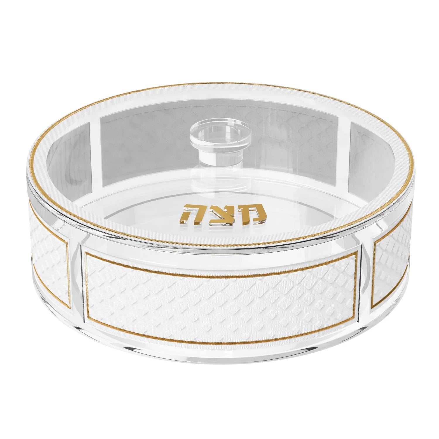 Diamond Leatherite Round Matzah Box