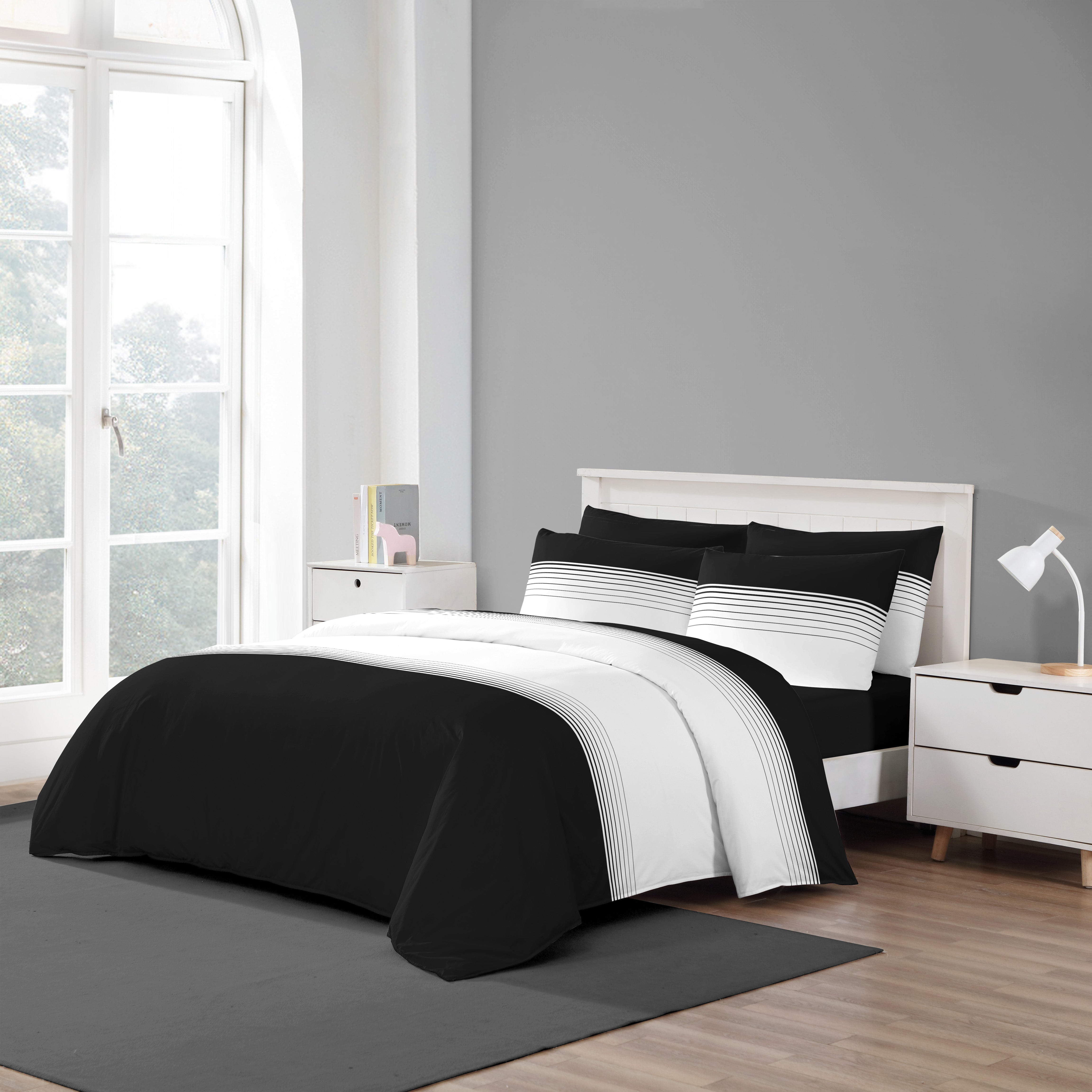 Belgium Milano Black 6 Piece Bedding Set