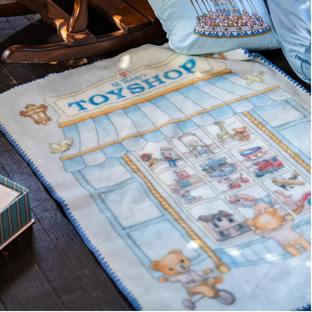 Lil Teddy's Toyshop Blueberry Biscuit Blanket