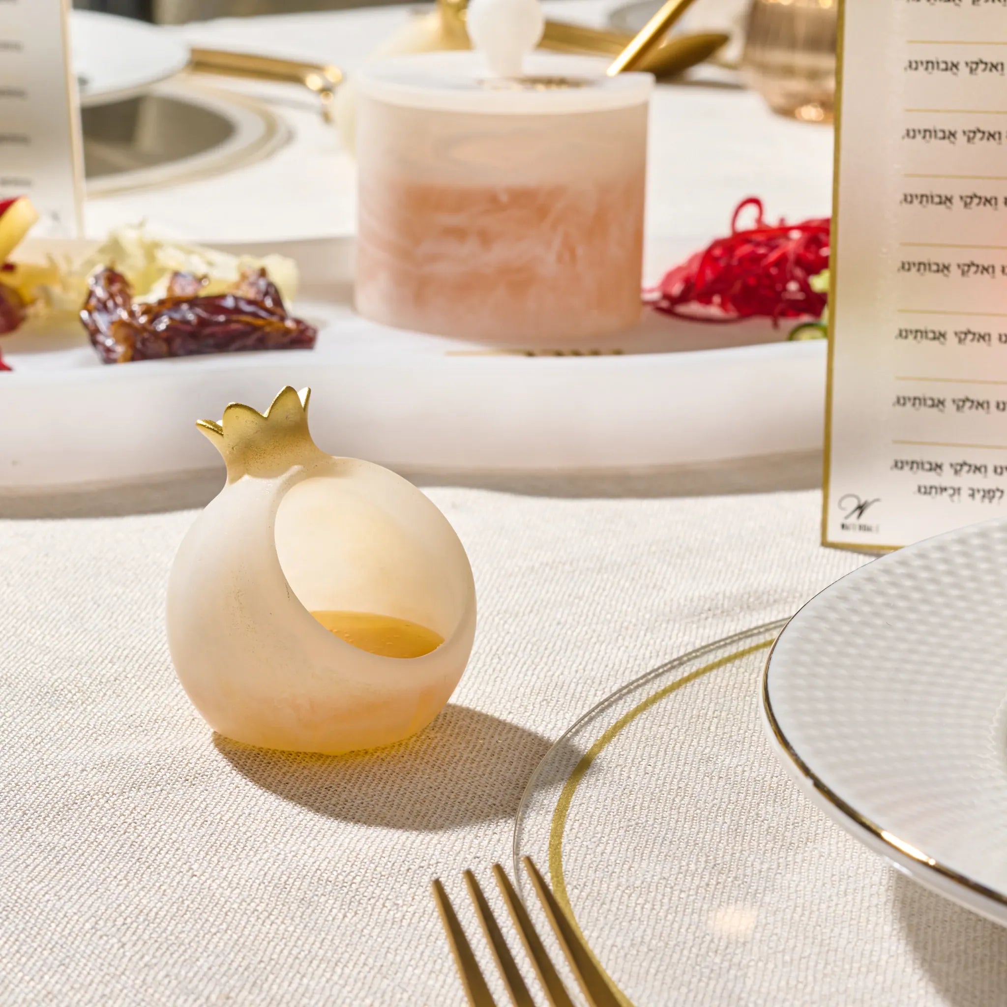 Resin Pomegranate Honey Dish Set (4)