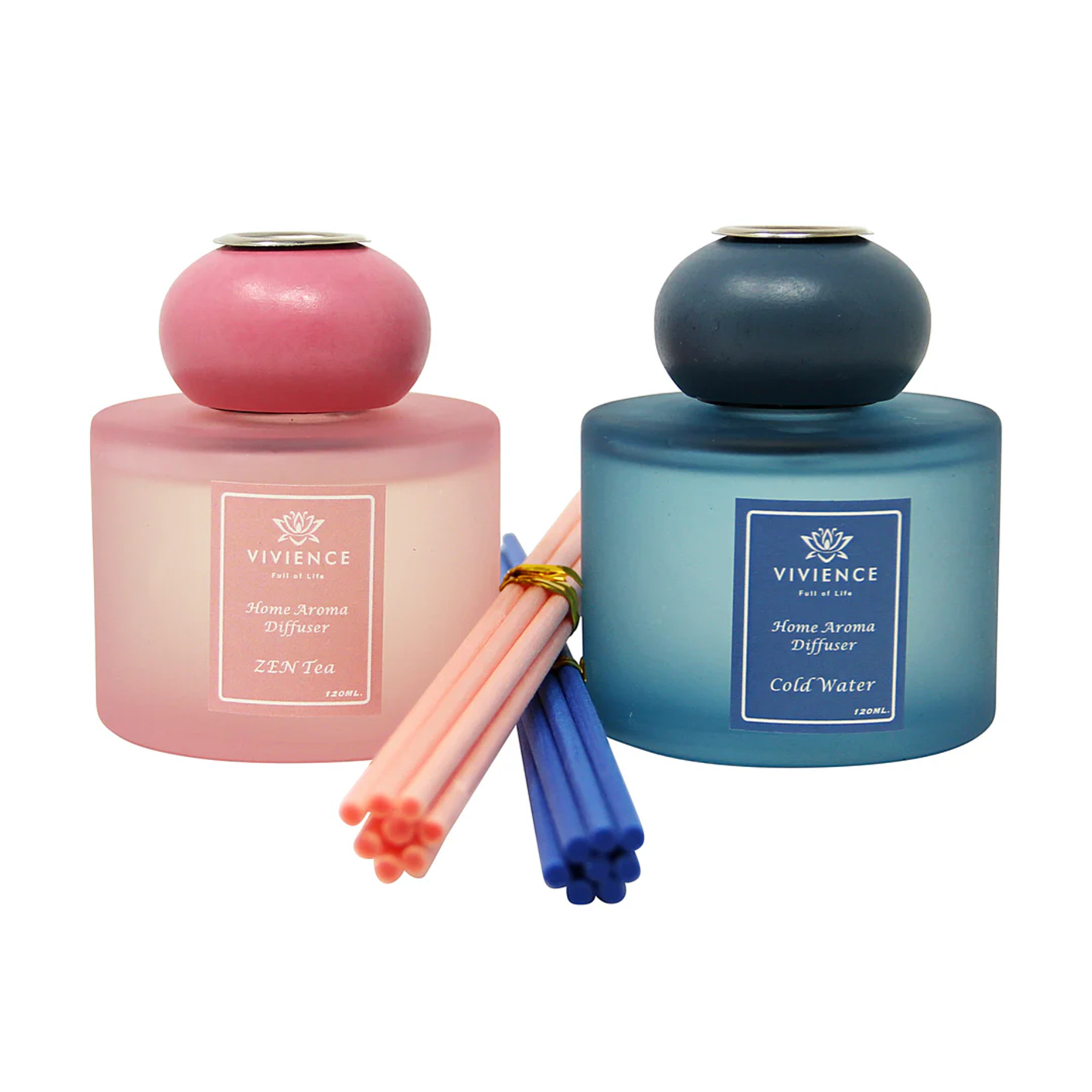 Set of 2 Diffusers - Blue & Pink