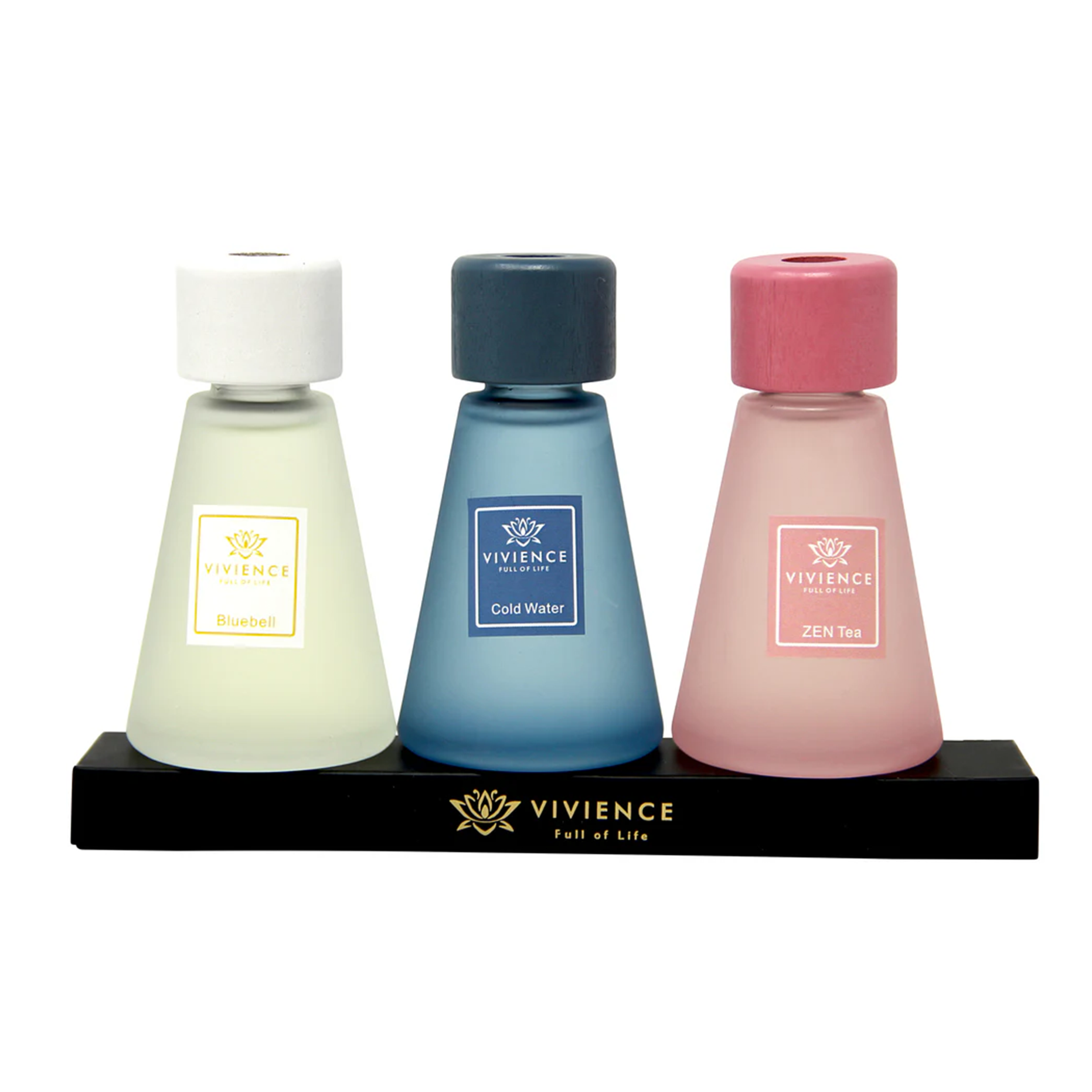 Set of 3 Cone Shaped Reed Diffusers Assorted Colors