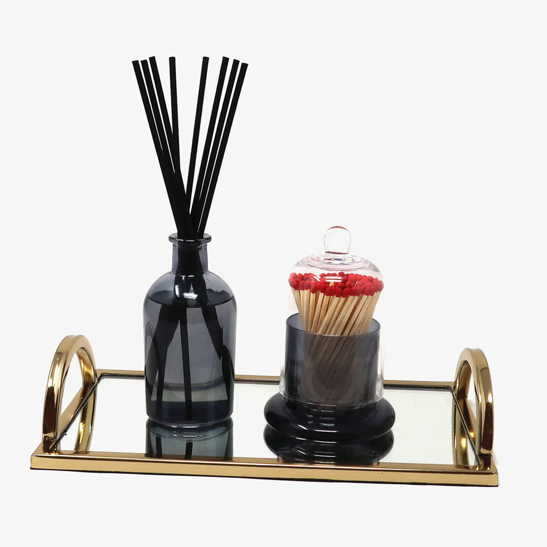 Smoked Color Diffuser with Match Holder Set - Zen Tea Scent