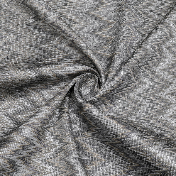 Zigzag Dark Silver Tablecloth Jacquard