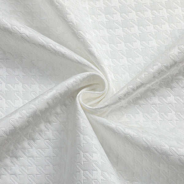 Houndstooth - White Tablecloth Jacquard