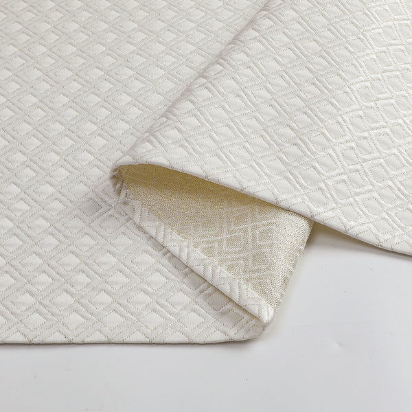 Geometric - White Gold Tablecloth Jacquard