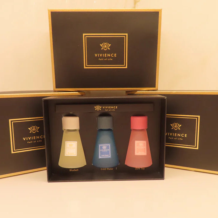Set of 3 Cone Shaped Reed Diffusers Assorted Colors