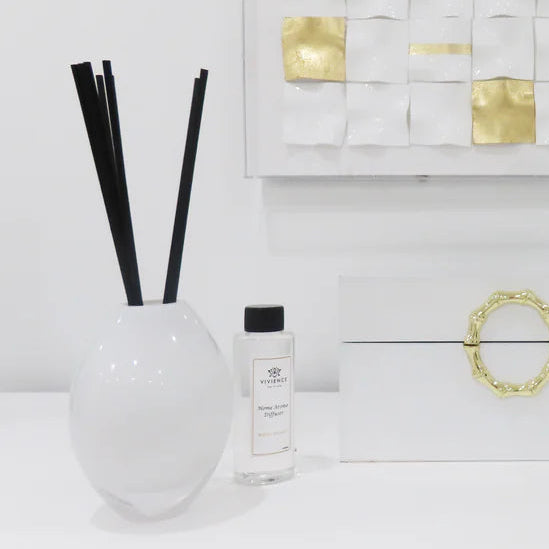 Crystal Reed Diffuser - White Bottle / Black Reeds