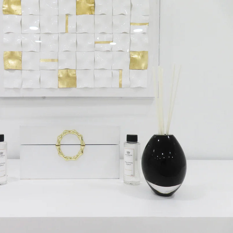 Crystal Reed Diffuser - Black Bottle / White Reeds