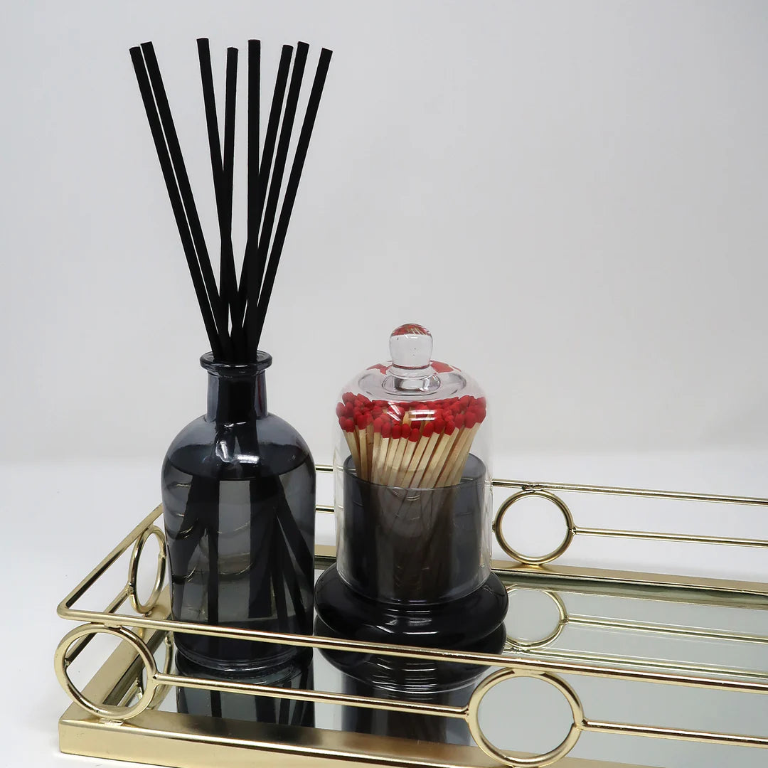 Smoked Color Diffuser with Match Holder Set - Zen Tea Scent