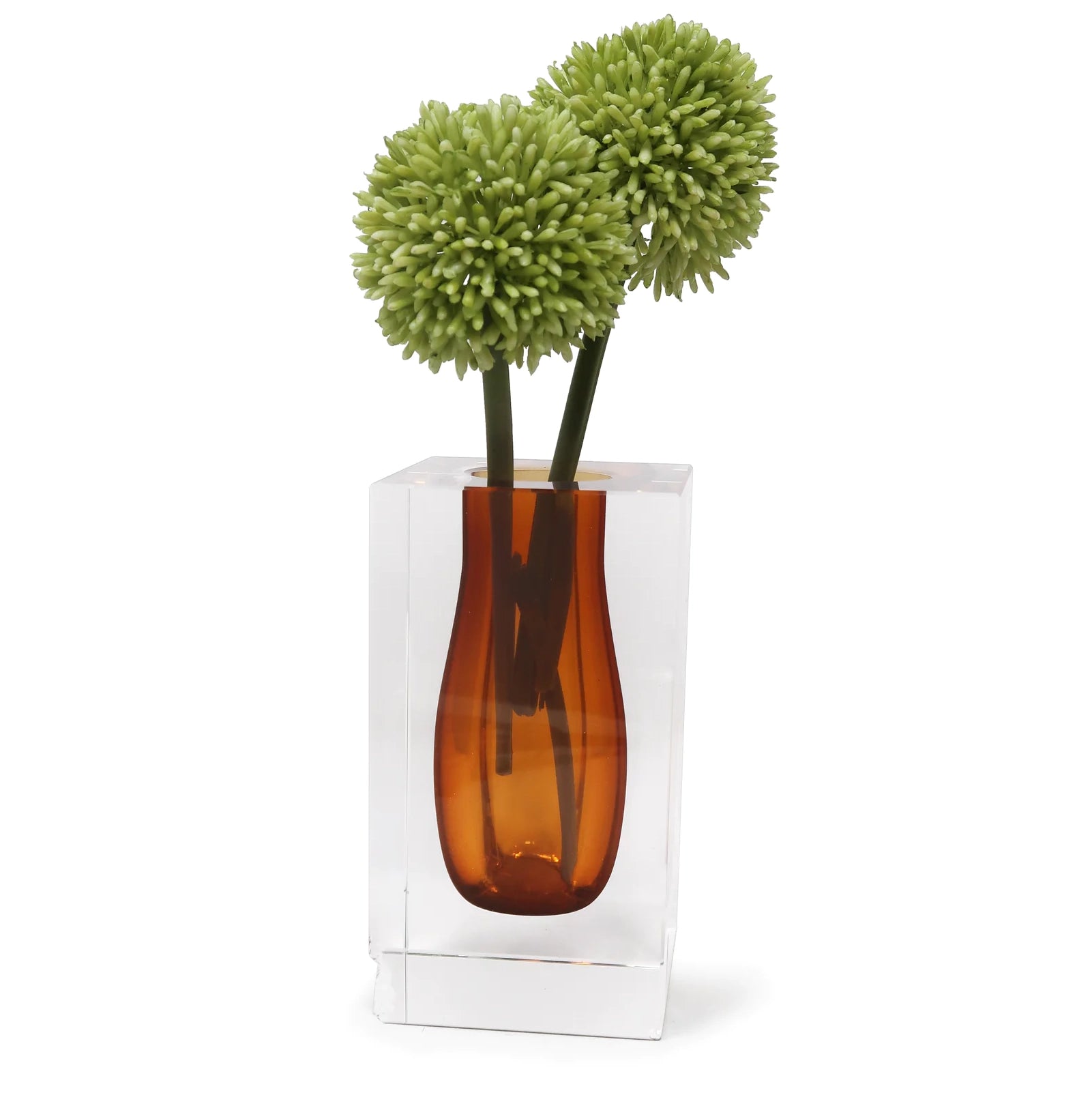Double Wall Crystal Bud Vase Colored Inner