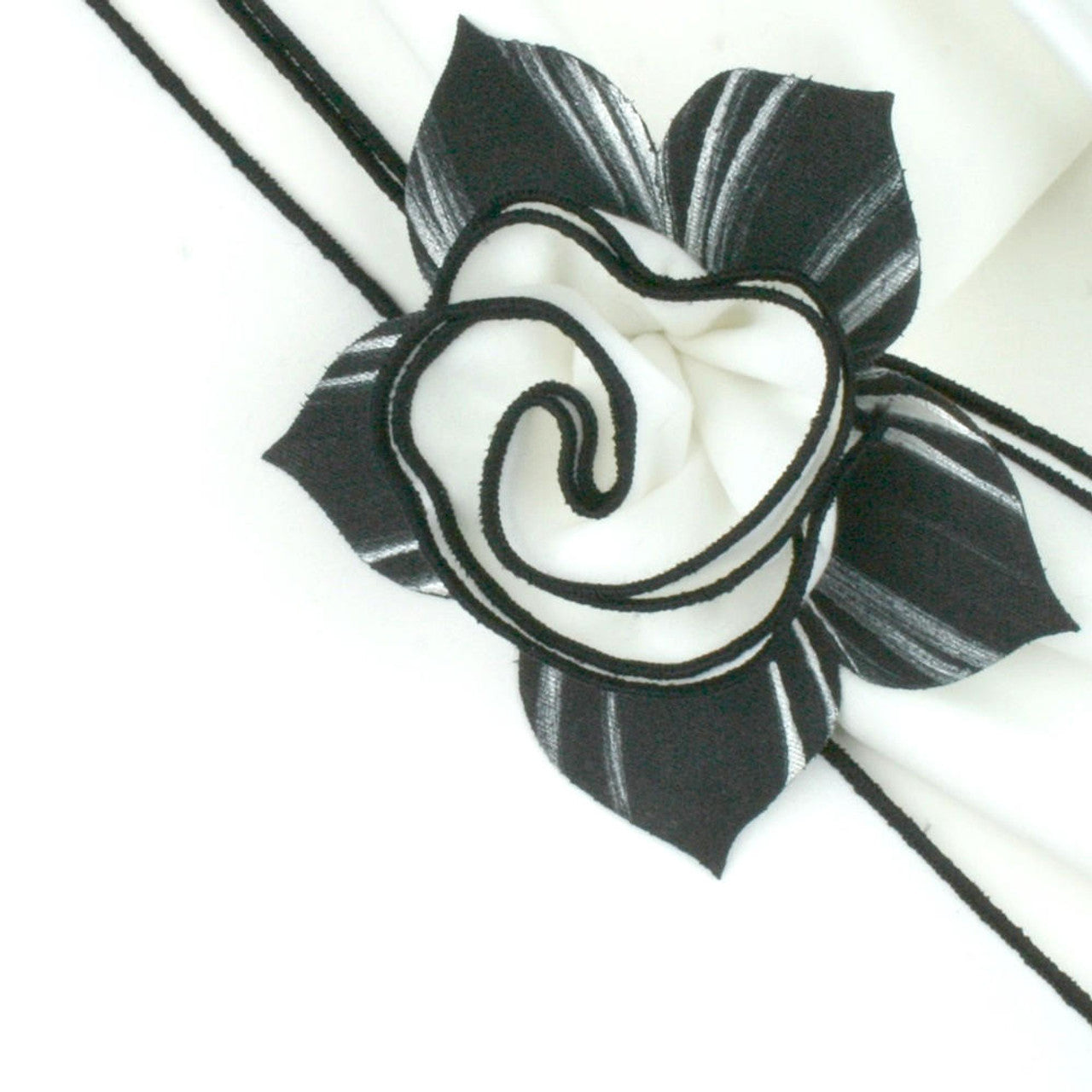 White with Black Trim Napkin