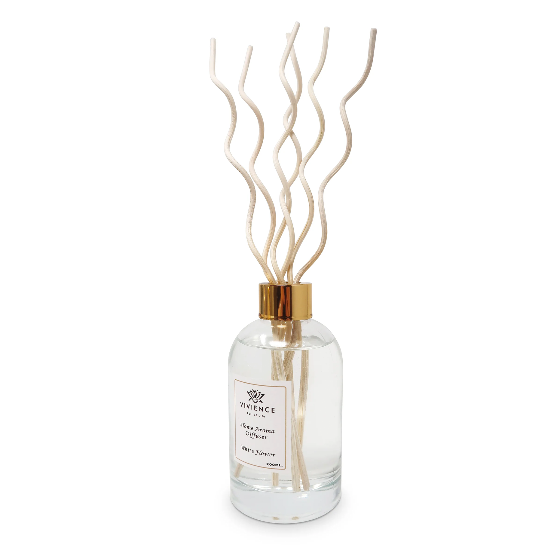 Vivience White Flower Scent Reed Diffusers - Clear