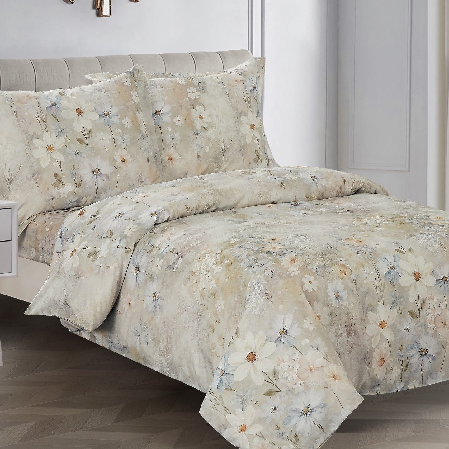 French White Bloom 6 Piece Bedding Set