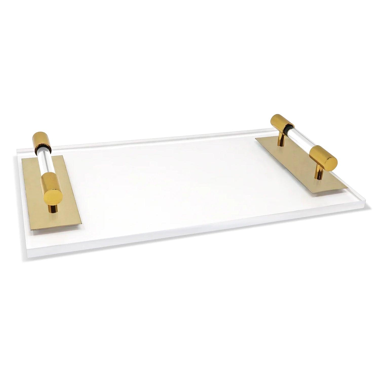 Acrylic Tray With Gold Handles - Elegant Linen